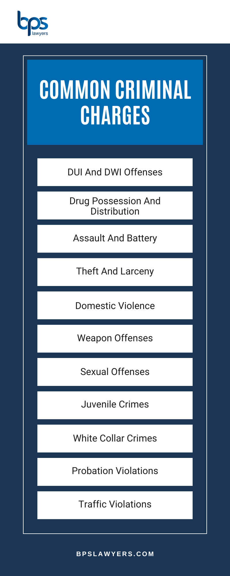 Common Criminal Charges Infographic
