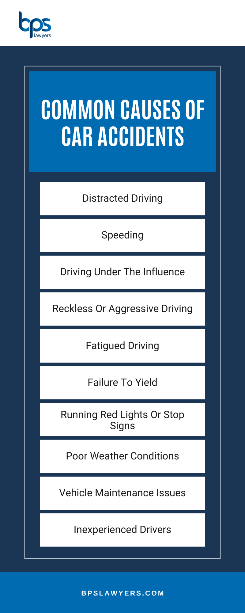 Common Causes Of Car Accidents Infographic