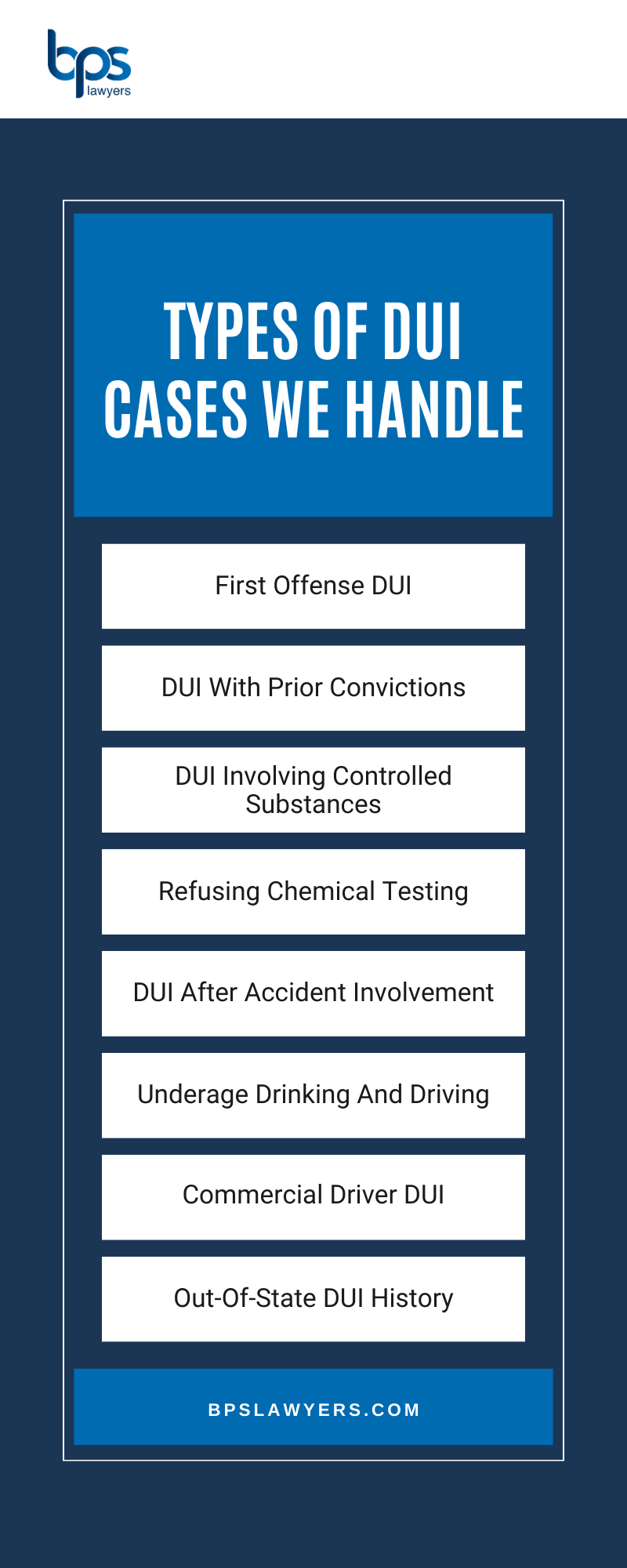Types Of DUI Cases We Handle Infographic